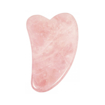 Скребок гуаша для массажа лица розовый кварц сердце