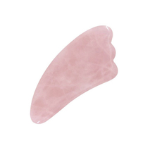 Скребок гуаша для массажа лица розовый кварц лапка